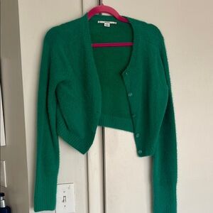 Kimchi Blue Green Fuzzy Cardigan - Urban Outfitters